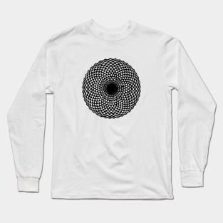 Black Circle Pattern - Painted by hand_Hand drawn Long Sleeve T-Shirt